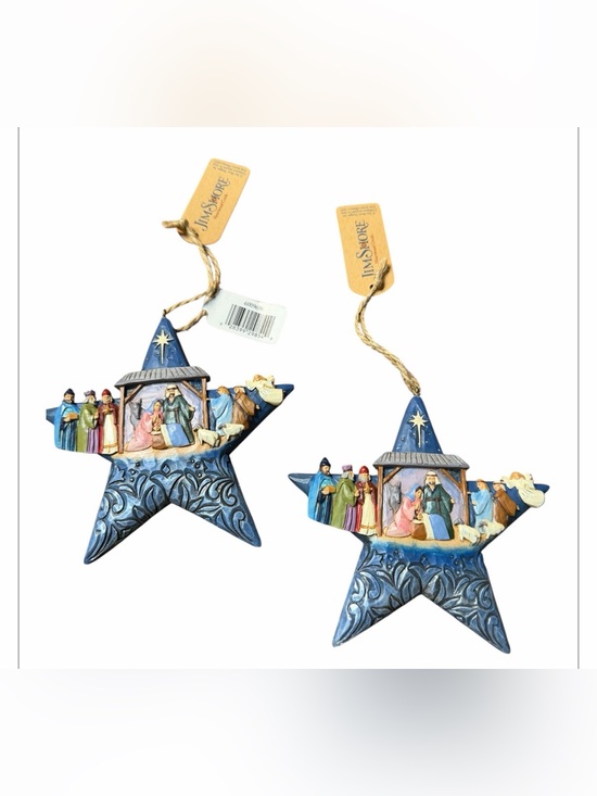 Jim Shore Other - Jim Shore Hartwood Creek Nativity Star Hanging Ornaments - Set of 2  Noel scene